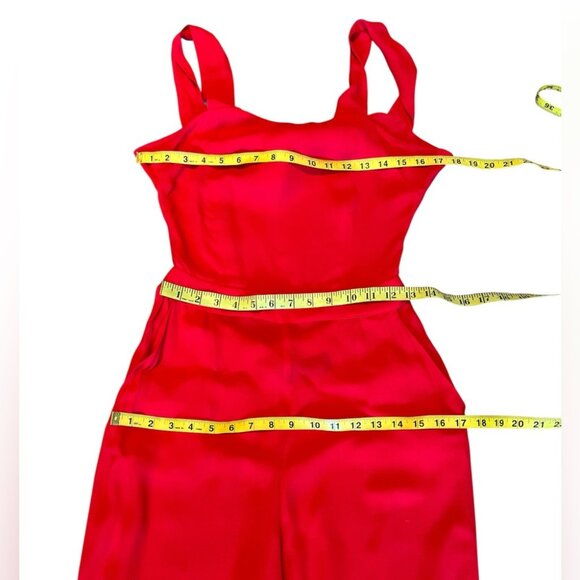 The Kooples Red Sleeveless Tie Back Jumpsuit - Picture 9 of 11
